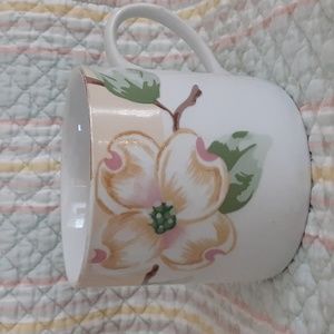 Fairfield Dogwood Fine China Gold Rim 6 oz Flat Cup Pink Yellow Floral